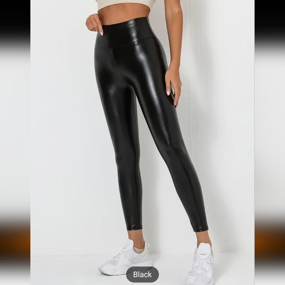 Nwt PU Leather High Waist Leggings - Picture 3 of 5